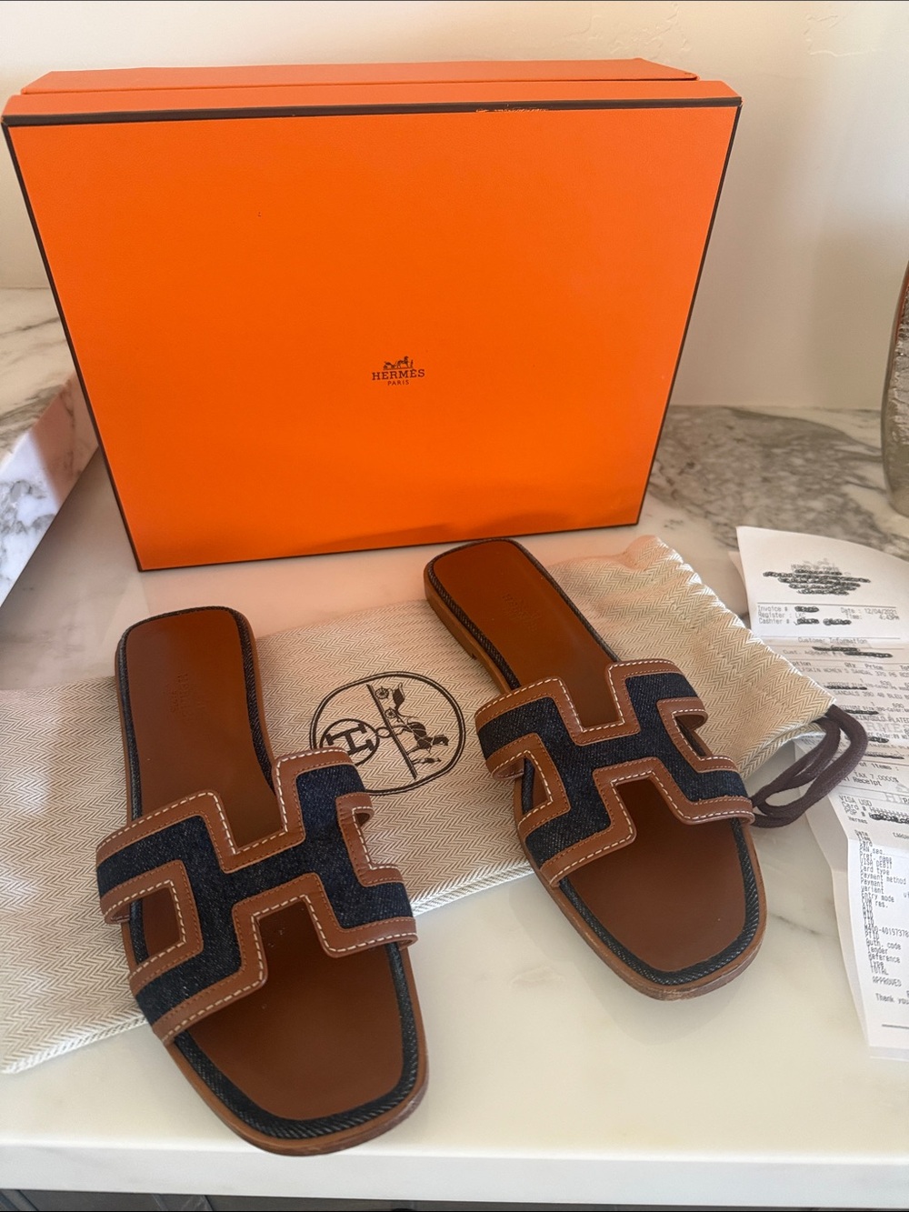 Hermes Oran calfskin women sandal